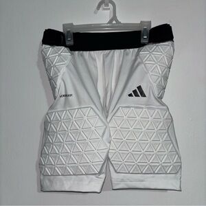 Adidas White Geometric Padded Shorts